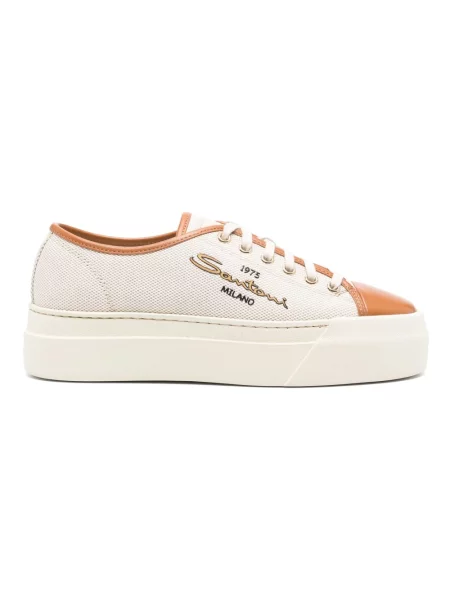 Sneakersy Santoni skórzane białe