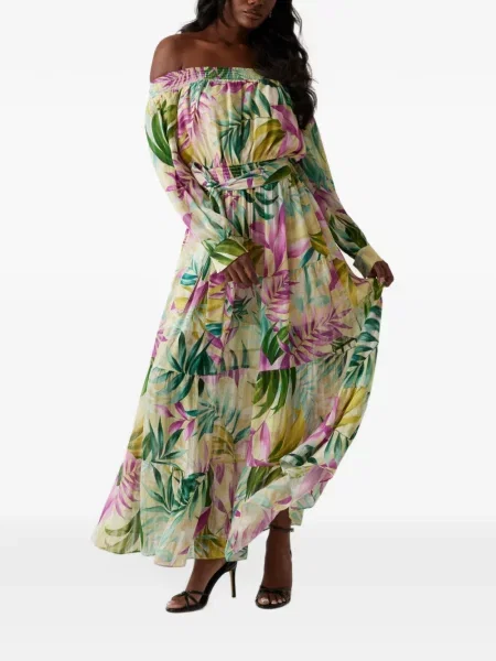 Rochie Guess cu imagine cu imprimeu tropical