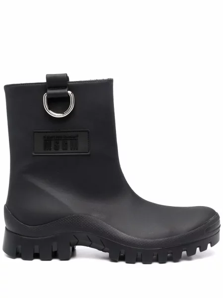 Cizme scurte Msgm din piele negru