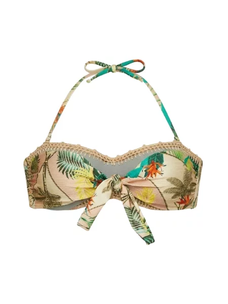 Dzianinowe bikini Del Maar z falbankami zielone