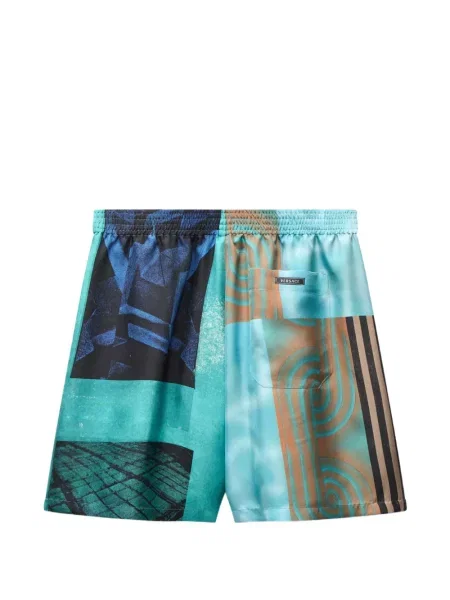 Pantaloni scurți Versace de mătase albastru