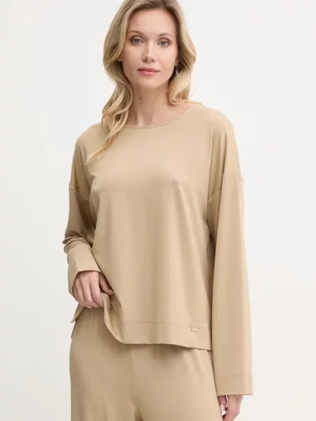 Блуза с дълги ръкави United Colors of Benetton бежово