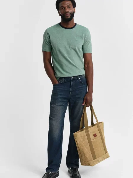 Футболка Gant из твилла зеленая