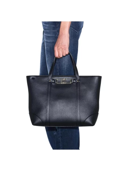 Armani Exchange kabelka typu shopper dámska z imitácie kože čierna