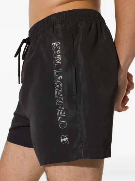 Slip de baie Karl Lagerfeld cu imagine negru