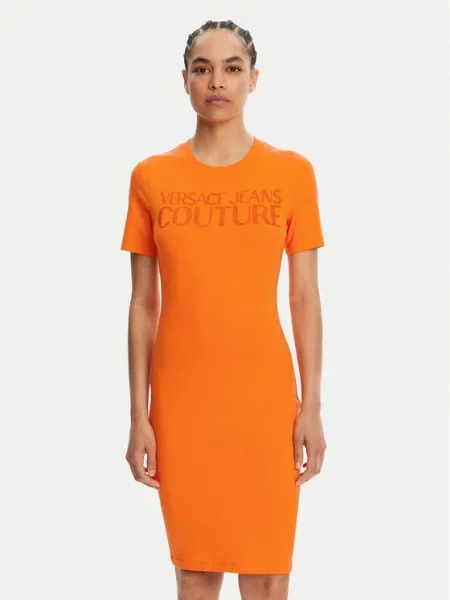 Kostiumas džinsinė suknelė Versace Jeans Couture oranžinė