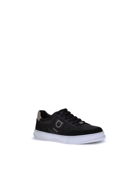 Sneakersy Ferragamo zamszowe czarne