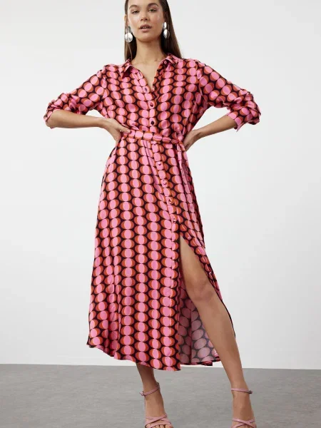 Sukienka koszulowa Trendyol retro