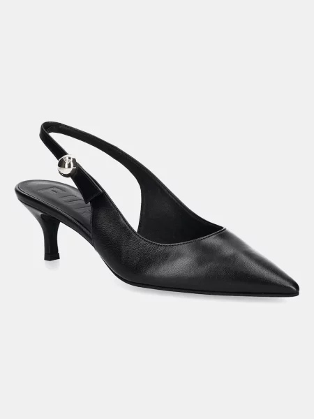 Кожени обувки с тънък Furla Sfera Slingback черно