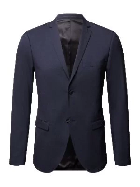 Marynarka na dwa o kroju regular fit z kołnierzem z połami model ‘Jile’ Tiger Of Sweden niebieska