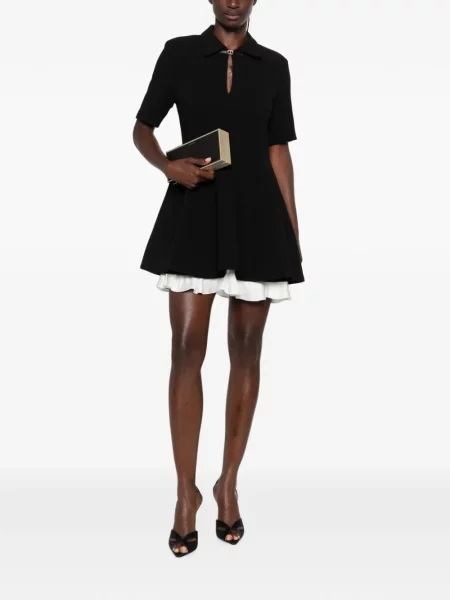 Rochie mini Sandro cu volane negru