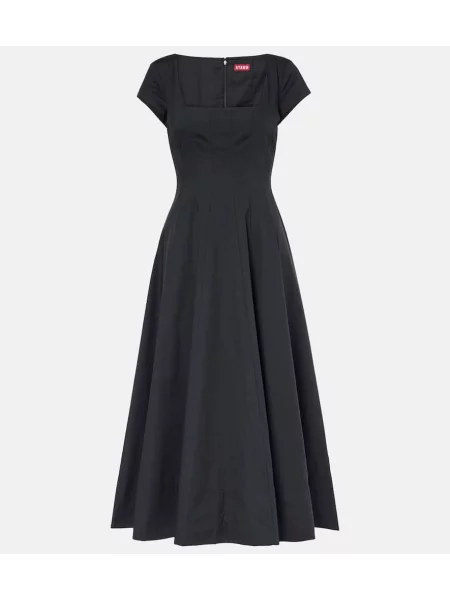 Rochie midi Staud până la genunchi din poplin de costum negru
