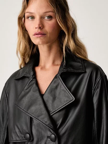 Armani Exchange rövid dzseki női bőr fekete