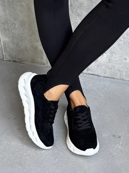 Замшеві Кросівки INNOE білий/чорний білі
