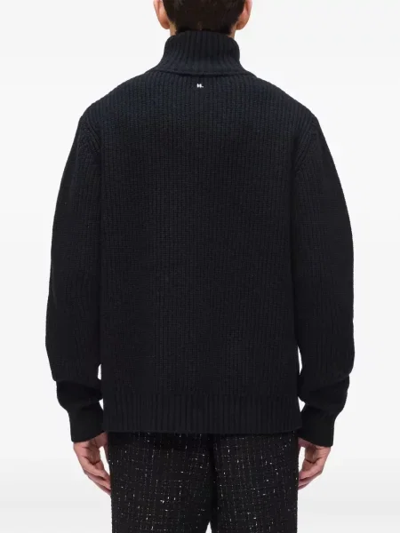 Pulover Karl Lagerfeld de jumătate de fermoar negru