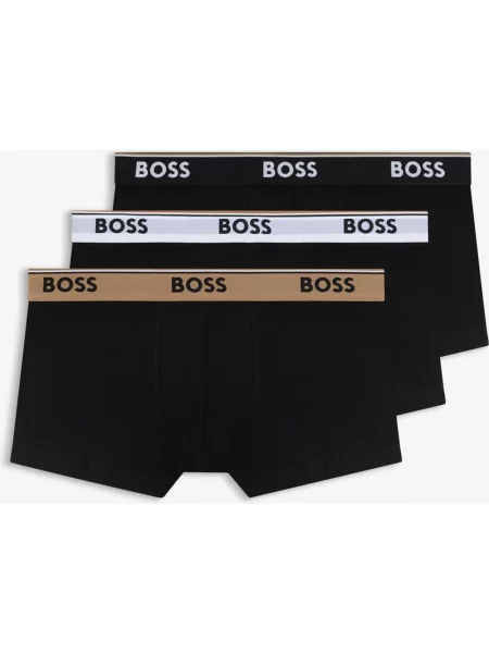 Bokserki BOSS Trunk Power czarny brązowy 3 sztuki XS biały