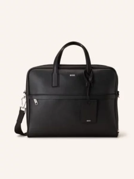 Torba na laptopa Boss skórzana czarna