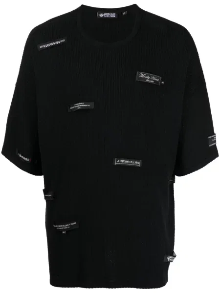 Tricou Mostly Heard Rarely Seen tricotate cu petice negru