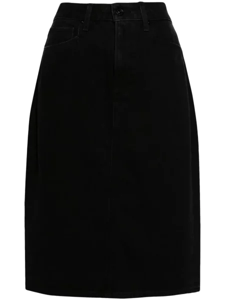 Fustă din denim Paige până la genunchi negru