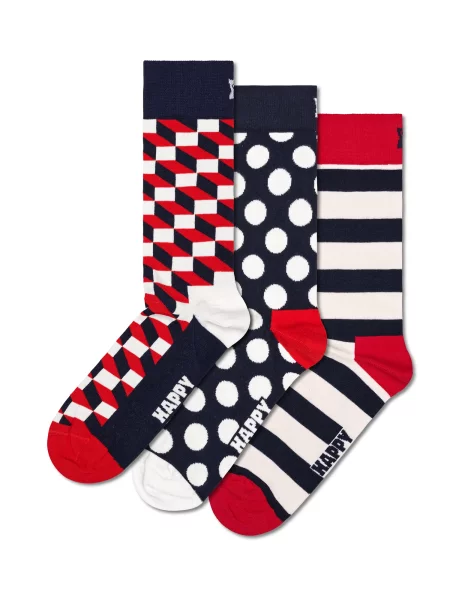 Happy Socks Ponožky námořnická modř / červená bílá