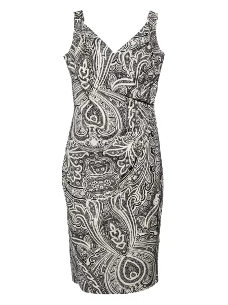 Rochie Max Mara cu imagine cu model paisley drapată negru