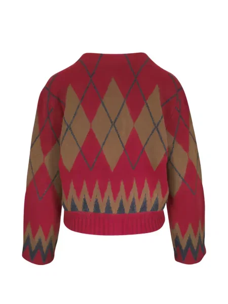 Cardigan Dorothee Schumacher cu model argyle roșu