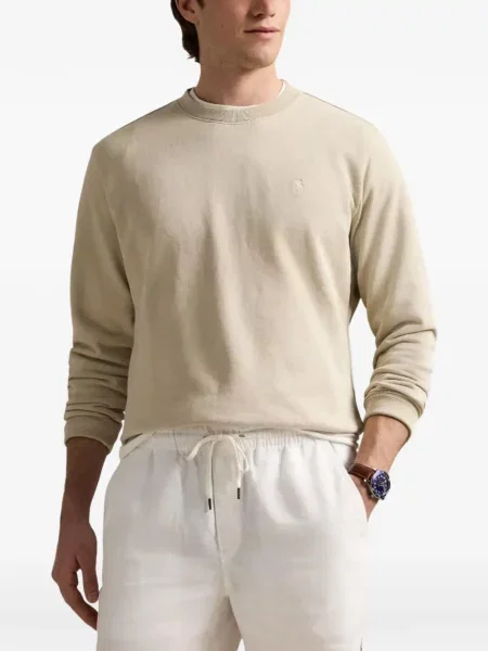 Λινό ριγέ polo Polo Ralph Lauren με κέντημα πράσινο