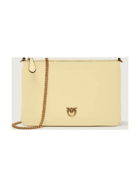 Rucsac Pinko din piele fără toc clasic galben