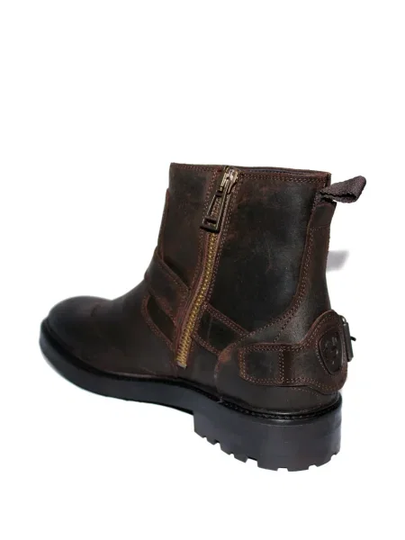 Botine Belstaff din piele cu cataramă cu bretele maro