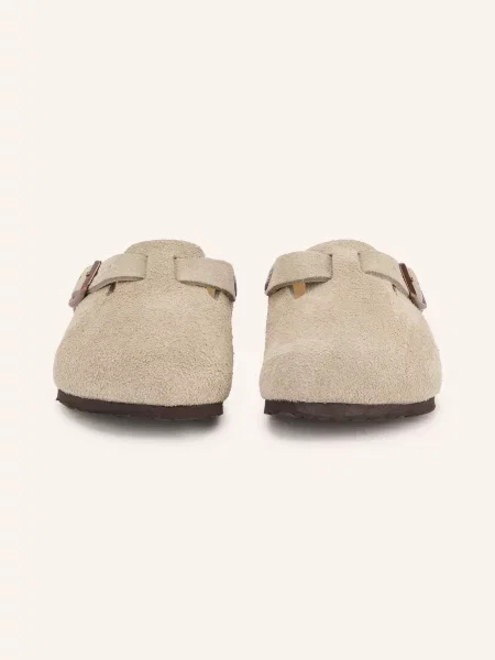 Birkenstock Pantofle Boston Kids Leve Taupe Suede Leather světle hnědá