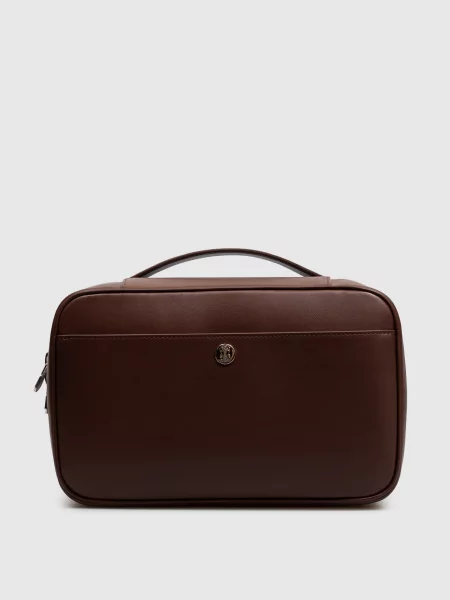 Кожаная косметичка Brunello Cucinelli коричневая