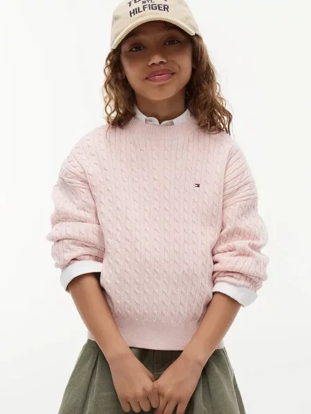 Tommy Hilfiger pulover pentru copii din roz