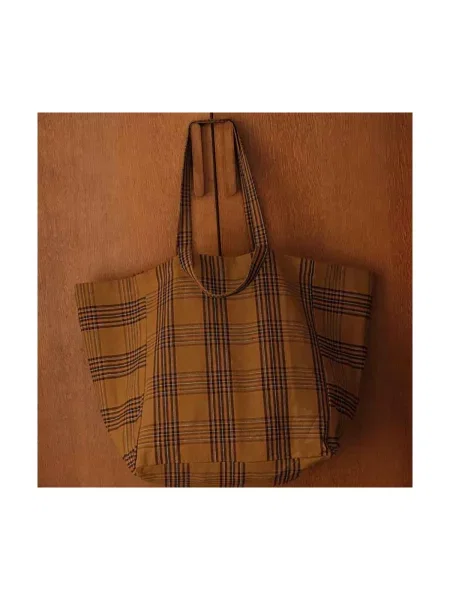 Kockovaná shopper kabelka Rose In April ružová
