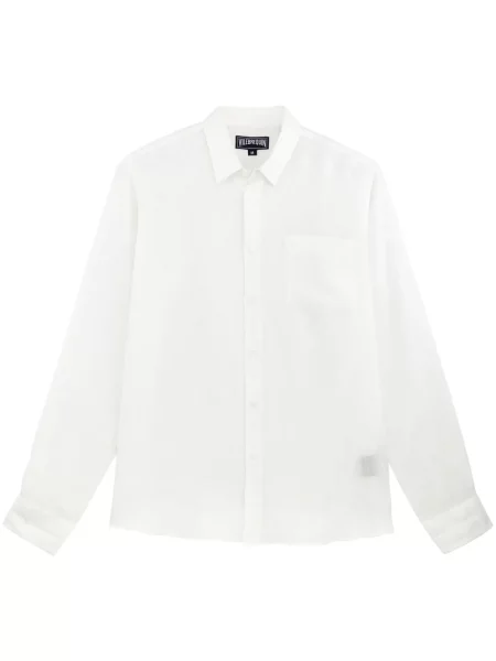 Ленена риза Vilebrequin бродирана бяло