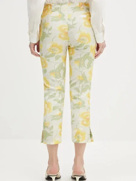 Kenzo pantaloni drept high waist galben