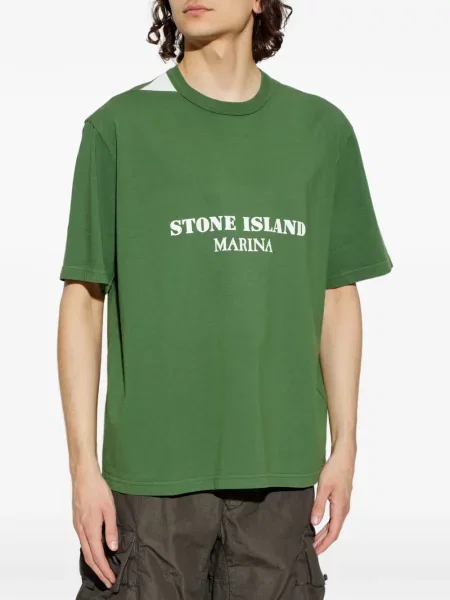 Tricou Stone Island cu strasuri verde