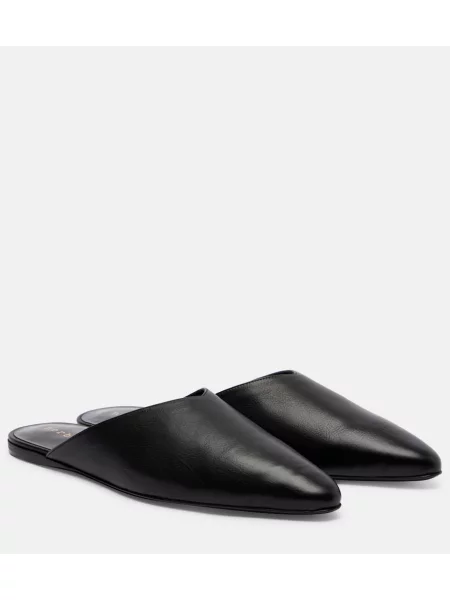 Papuci tip mules Herbert Levine din piele negru