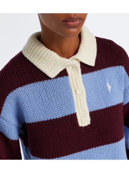 Vlnená pruhovaná polokošeľa Polo Ralph Lauren
