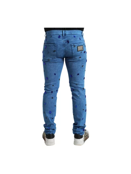 Skinny jeansy skinny Dolce And Gabbana niebieskie