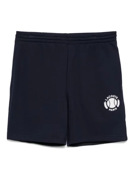 Fleecové kraťasy Lacoste s potiskem modré