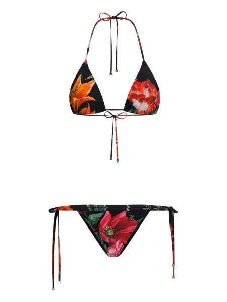 Bikini Dolce & Gabbana cu model floral cu imagine negru