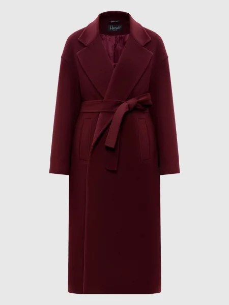Пальто з вовни на запах Heresis бордове