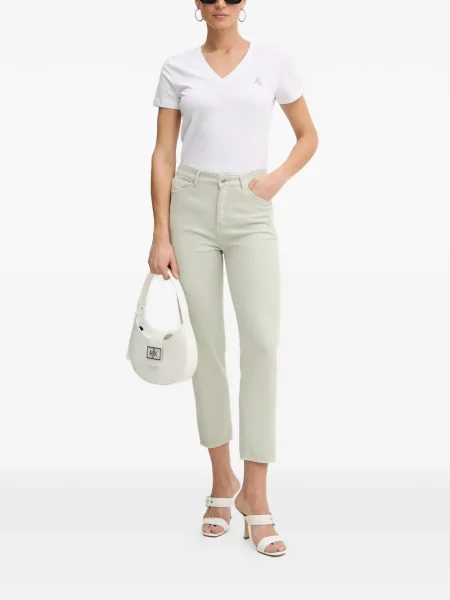 Decupat blugi Armani Exchange cu autograf verde