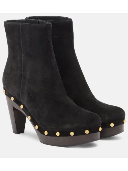 Cizme scurte Veronica Beard din piele de căprioară negru