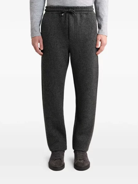 Pantaloni Etro din jacard alergare gri
