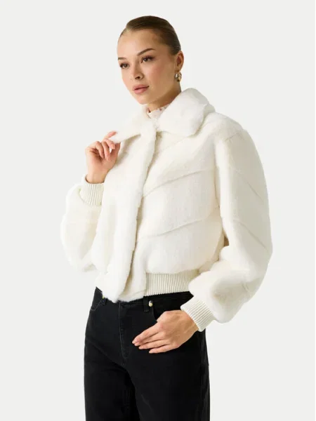 Palton de blană Marciano Guess alb