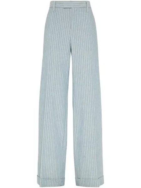 Pantaloni Brunello Cucinelli cu dungi albastru