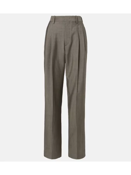 Pantaloni Victoria Beckham de lână gri
