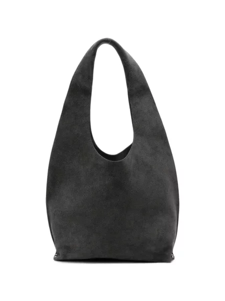Geantă shopper A.p.c. din piele de căprioară gri