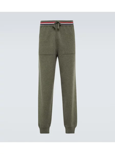 Spodnie dresowe Thom Browne z kaszmiru w paski zielone